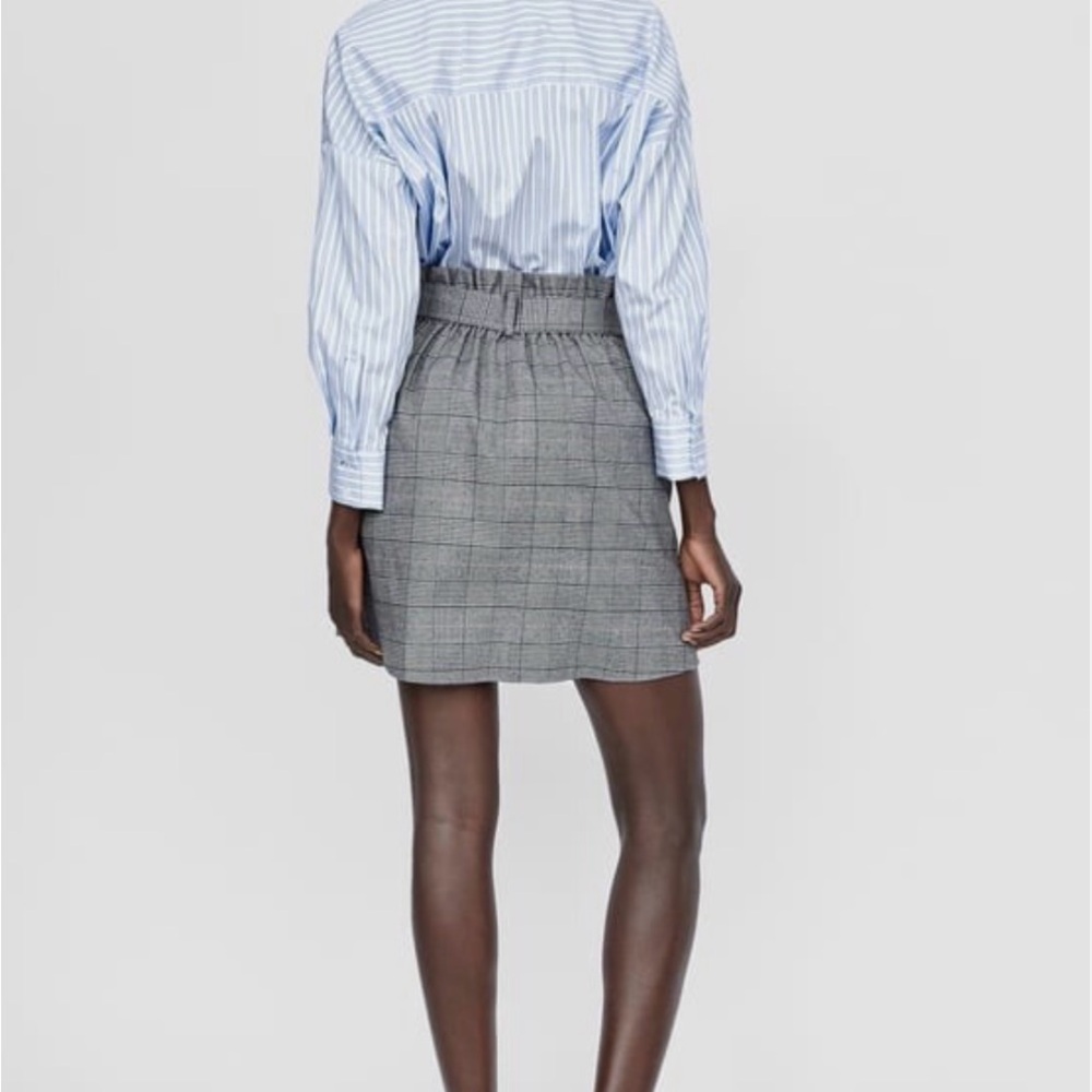 Zara Black and Gray Plaid Mini Skirt - Picture 2 of 8